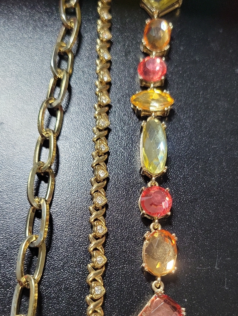 Gold-Tone Multi-Colored Crystal Bracelet - Women Jewelry